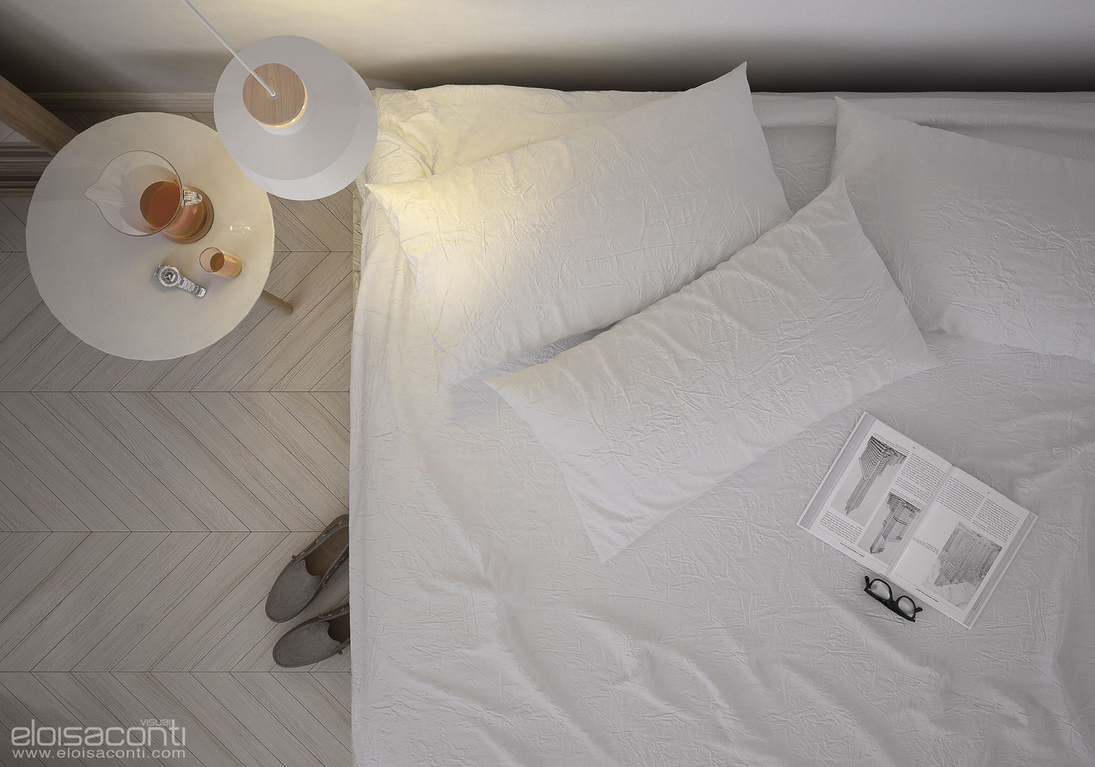 homify Camera da letto minimalista Letti e testate