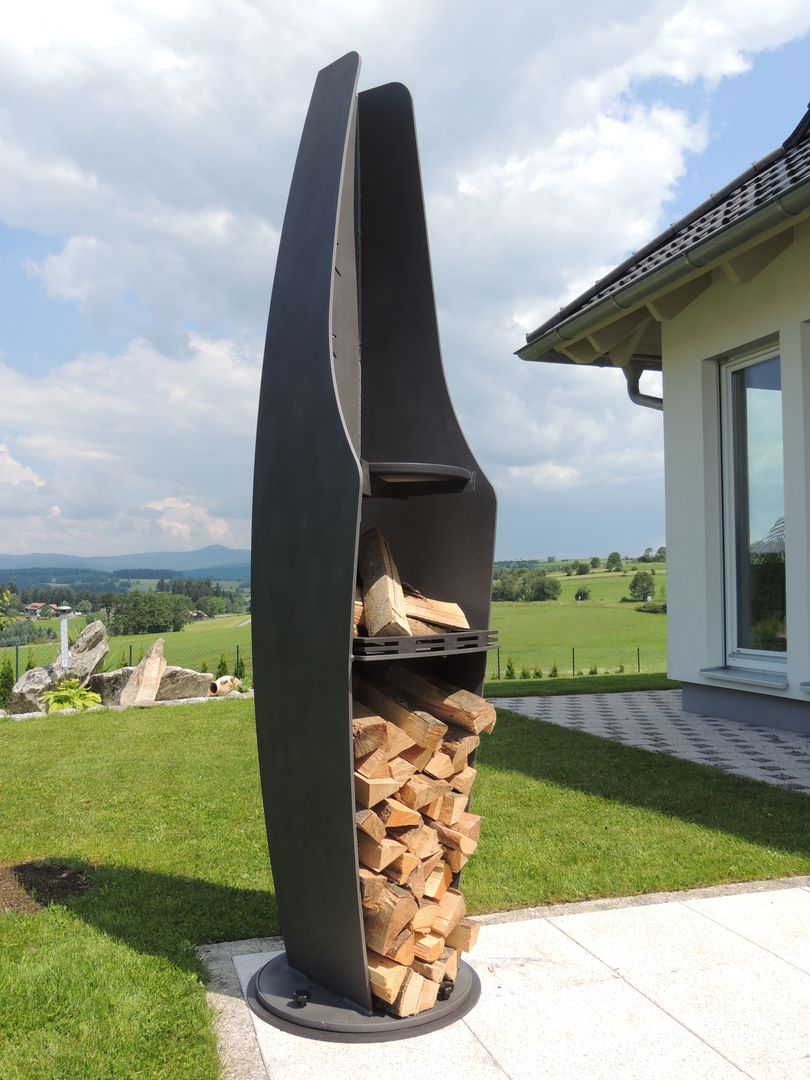 Skulptur / Feuerstelle / Grill, MABADESIGN MABADESIGN Modern style gardens Iron/Steel Fire pits & barbecues