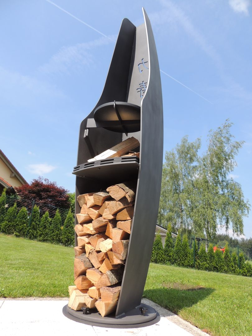 Skulptur / Feuerstelle / Grill, MABADESIGN MABADESIGN Modern garden Iron/Steel Fire pits & barbecues