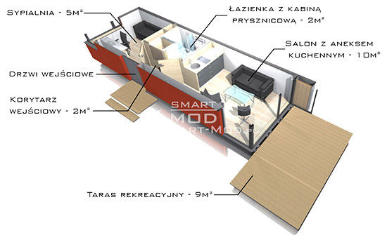 Apartament 25, Smart Mod Domy modułowe Smart Mod Domy modułowe Modern Evler