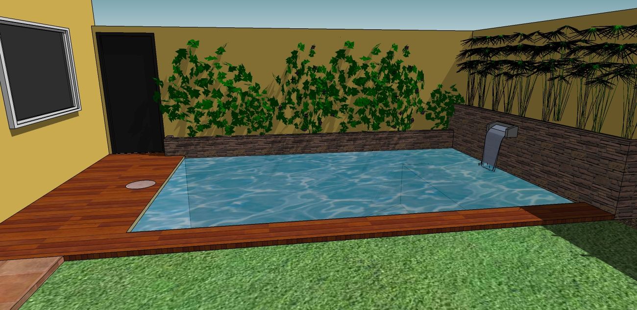 Pileta en Jardín Reducido, CC|arquitectos CC|arquitectos Rustic style pool