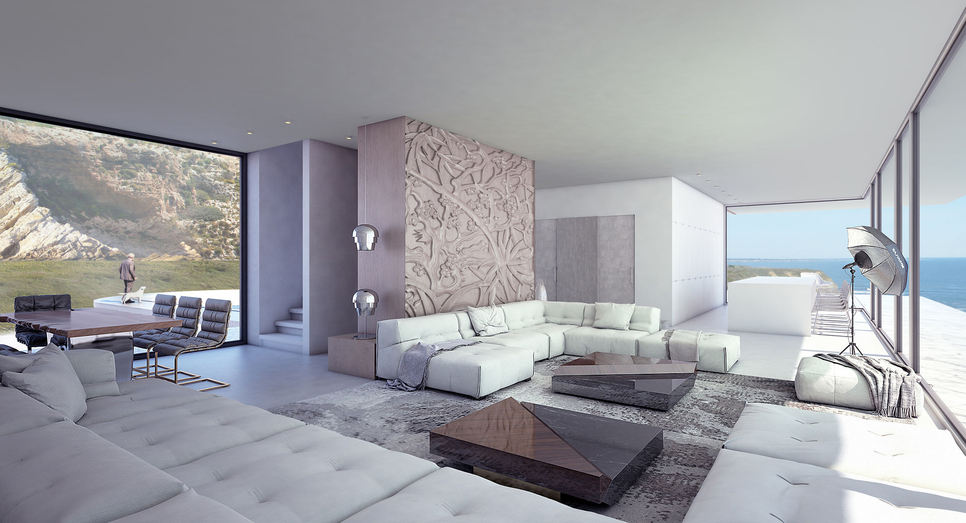 House in Ibiza, ALEXANDER ZHIDKOV ARCHITECT ALEXANDER ZHIDKOV ARCHITECT Minimalist living room