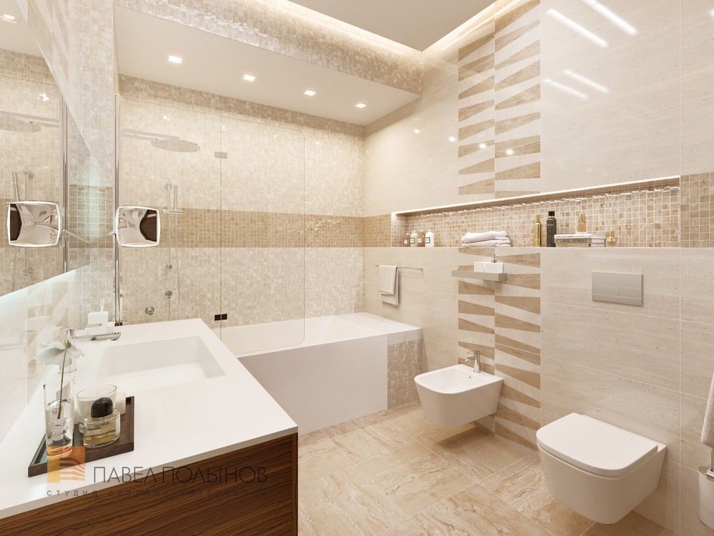 Квартира в современном стиле, 153 кв.м., Студия Павла Полынова Студия Павла Полынова Minimalist style bathrooms