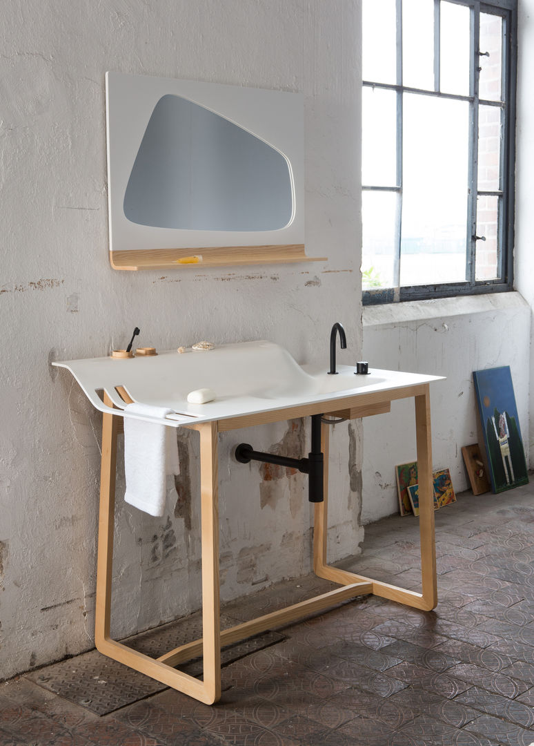 Private Space Waschtisch, ellenberger ellenberger Scandinavian style bathroom Solid Wood Multicolored Sinks