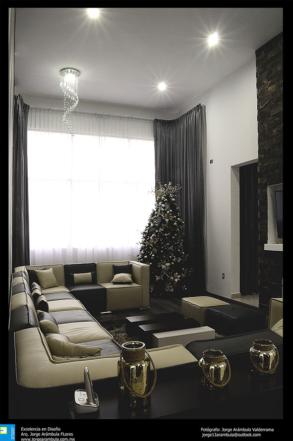 residencia Alondra, Excelencia en Diseño Excelencia en Diseño Modern living room Engineered Wood Transparent