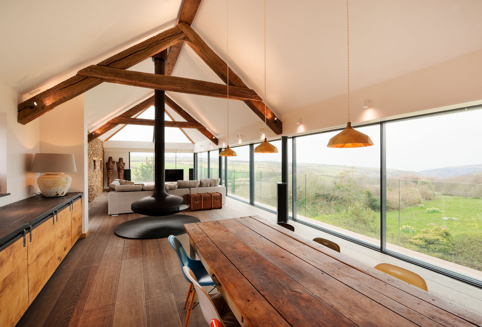 Down Barton, Devon, Trewin Design Architects Trewin Design Architects Moderne keukens