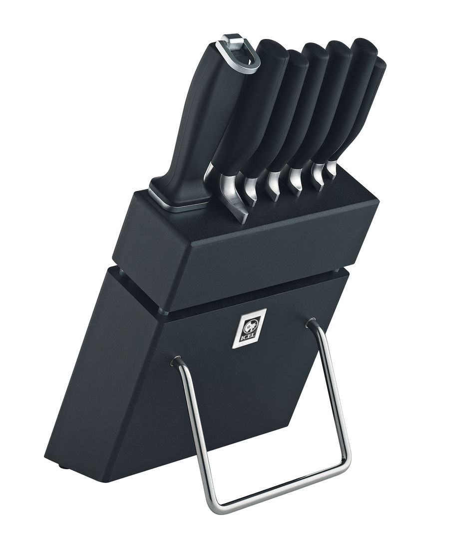7 PIECES KNIFE BLOCK - ONIX SERIES ICEL - INDÚSTRIA DE CUTELARIAS DA ESTREMADURA, S.A. Nhà bếp phong cách hiện đại Kitchen utensils
