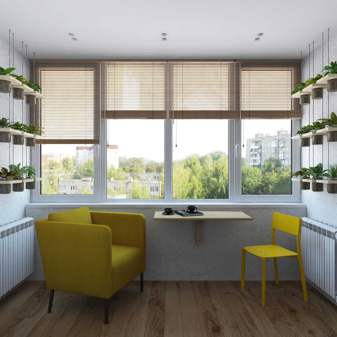 IKEA рулит! Бюджетная квартира, 3D GROUP 3D GROUP Balcones y terrazas de estilo minimalista