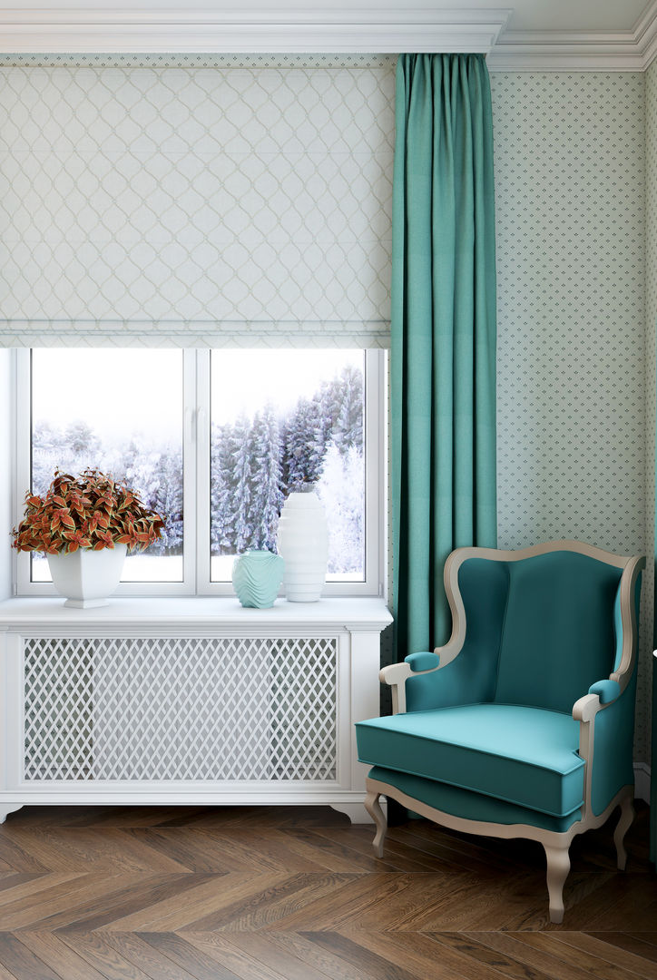 Mint and orange on snow, Marina Sarkisyan Marina Sarkisyan Dormitorios de estilo clásico
