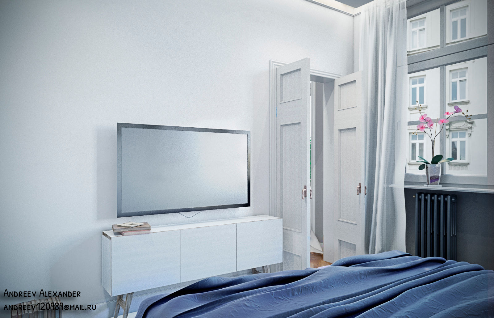 Визуализация квартиры, Андреев Александр Андреев Александр Scandinavian style bedroom
