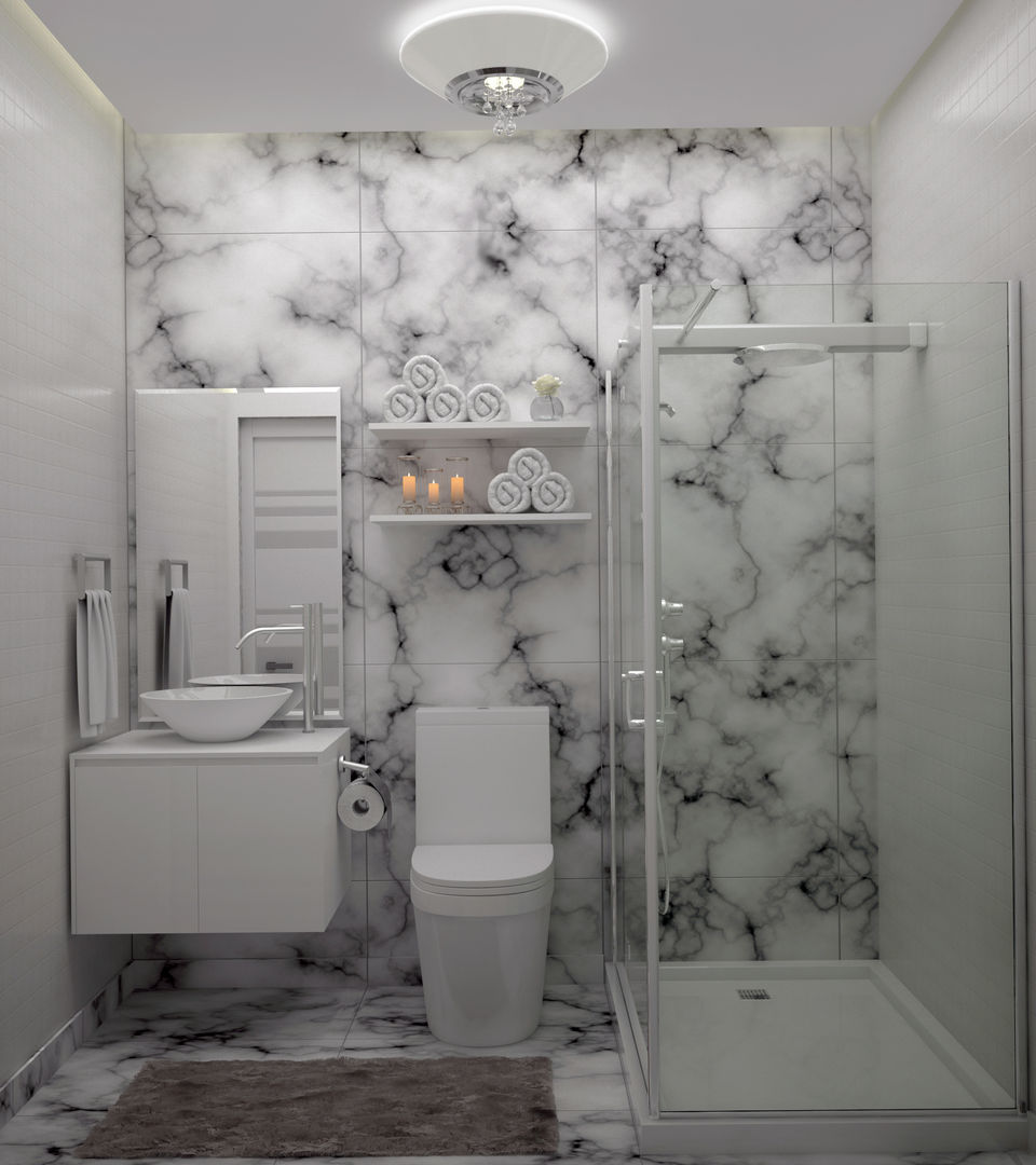 Diseño de Baño Pequeño, Gabriela Afonso Gabriela Afonso Modern Bathroom White