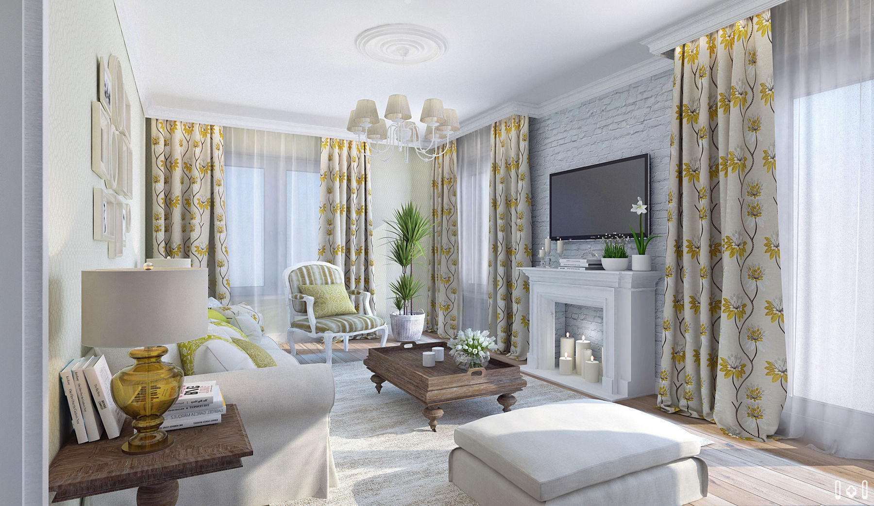 Прованс на Крестовском, 1+1 studio 1+1 studio Living room