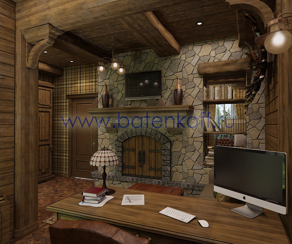 homify Country style study/office Wood Wood effect