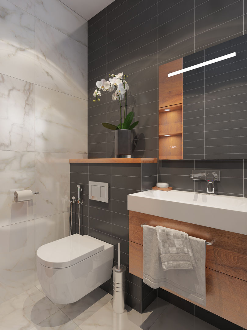 Визуализации проекта "Частичка Скандинавии", Alyona Musina Alyona Musina Scandinavian style bathroom