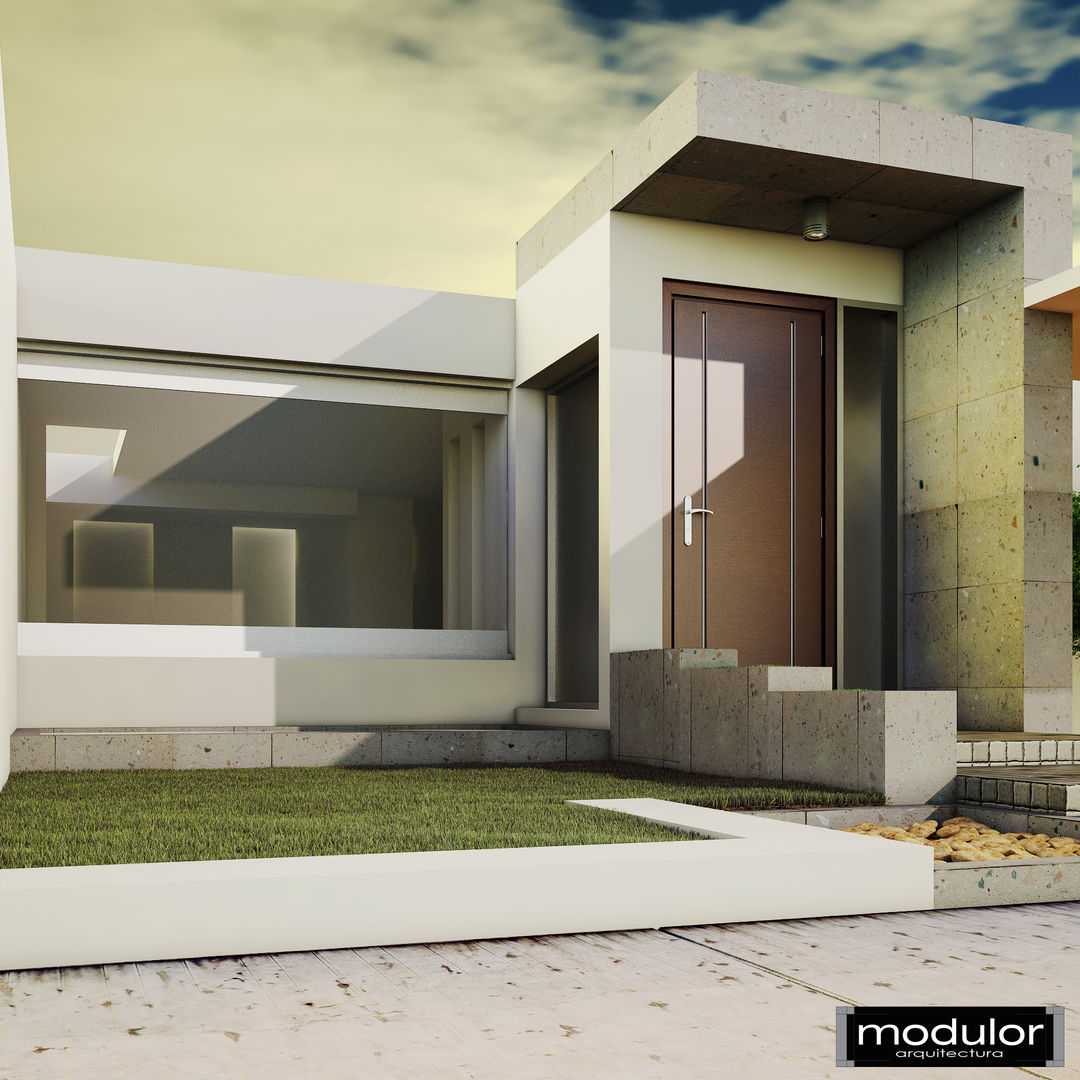 Acceso Interior Modulor Arquitectura Casas modernas: Ideas, diseños y decoración Piedra