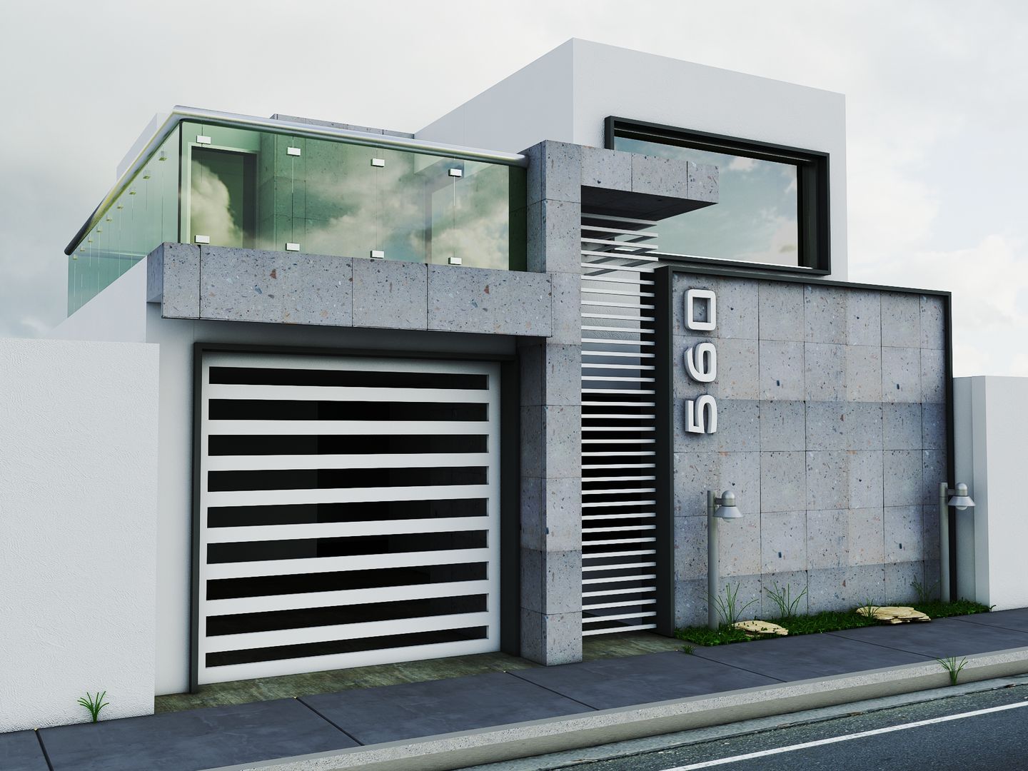 Propuesta de Fachada 1 Modulor Arquitectura Casas modernas: Ideas, diseños y decoración Piedra