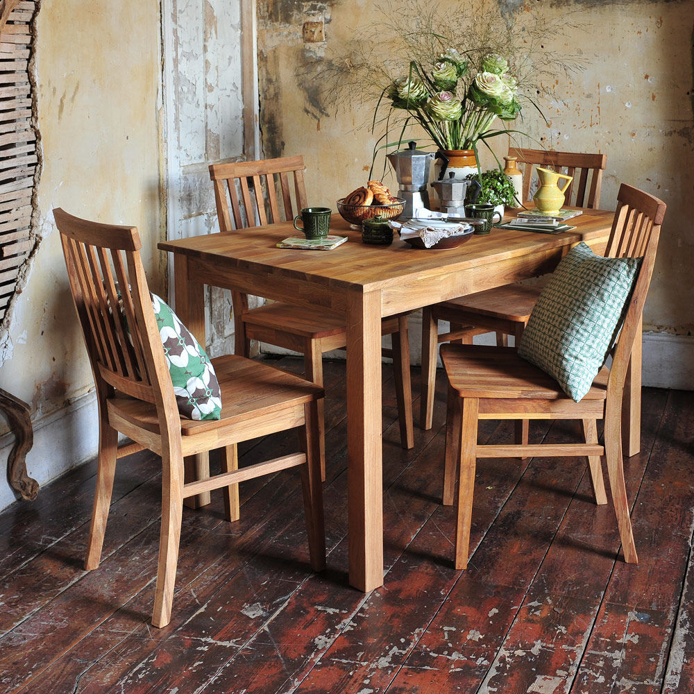 Epsom Oiled Oak 130cm Fixed Top Dining Table The Cotswold Company Salas de jantar campestres Madeira Efeito de madeira
