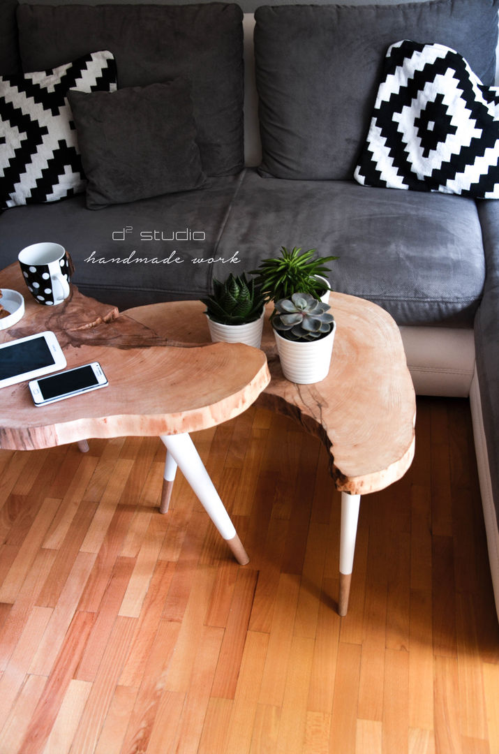 Coffee Table Moon BIG / Stoliki kawowe Moon small, D2 Studio D2 Studio Scandinavian style living room Wood Wood effect Side tables & trays