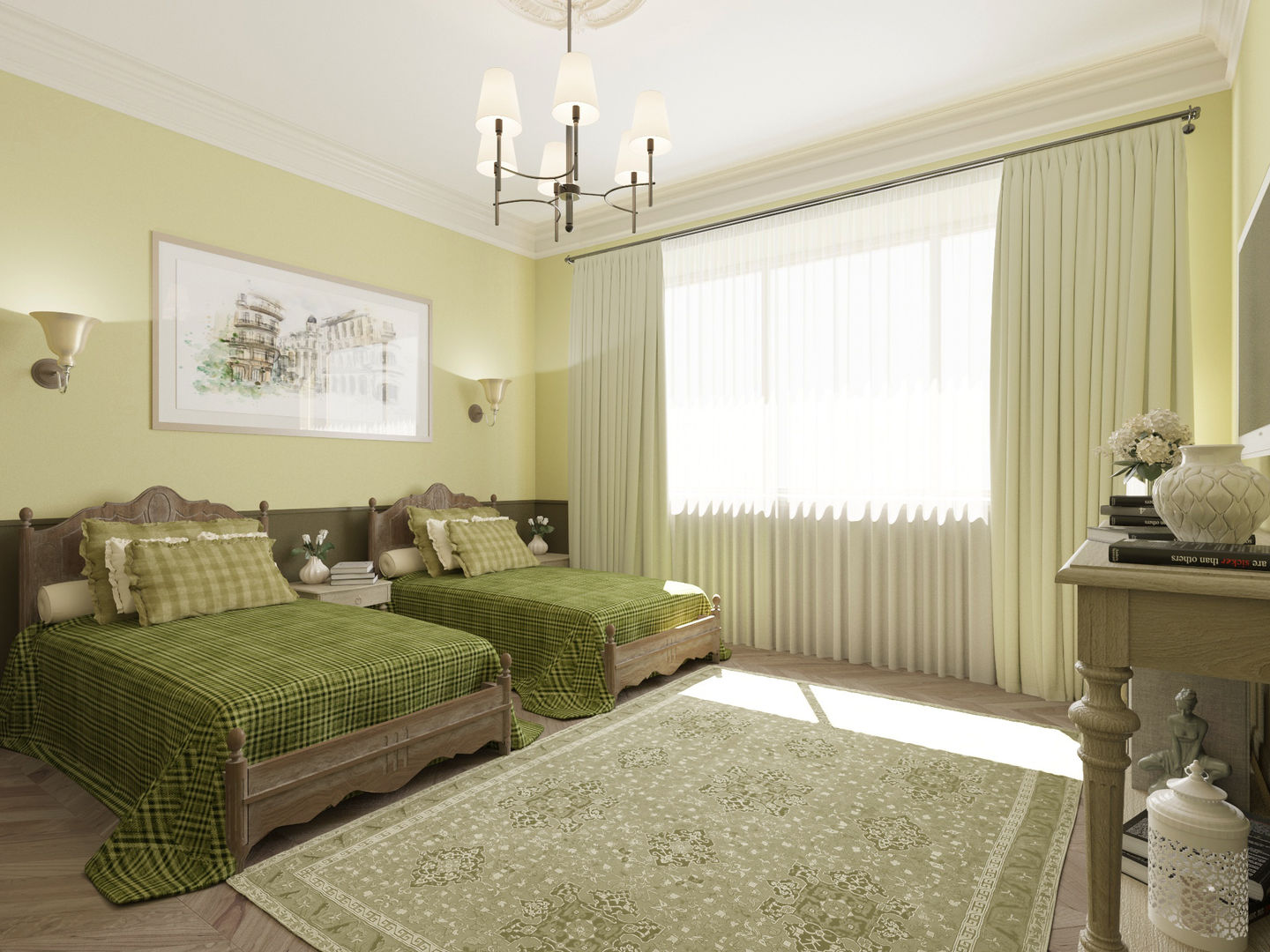 Неоклассика: визуализация и дизайн Дома Досуга , OK Interior Design OK Interior Design Dormitorios de estilo clásico