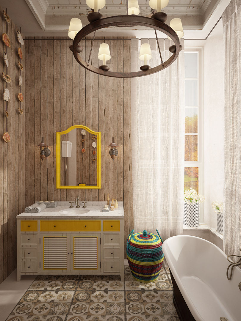 homify Kamar Mandi Gaya Rustic