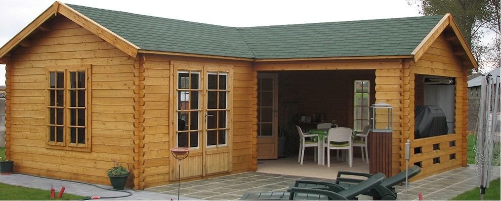 Large L shape Garden Building: Modern and Fun for a Family, Cotswold Garden Buildings Cotswold Garden Buildings Spa classique Bois Effet bois