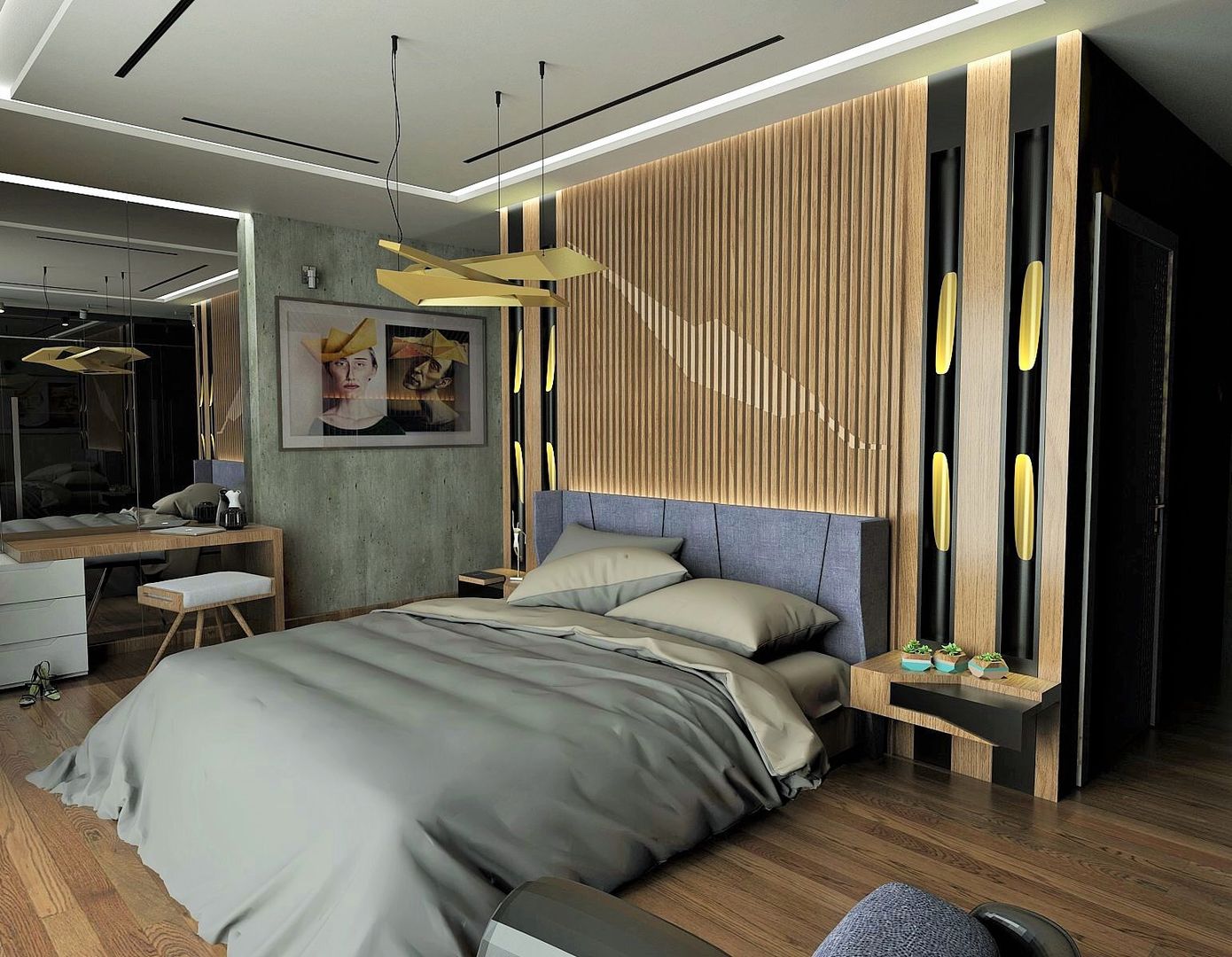 Suadiye rezidans, Murat Aksel Architecture Murat Aksel Architecture Modern style bedroom Wood Wood effect