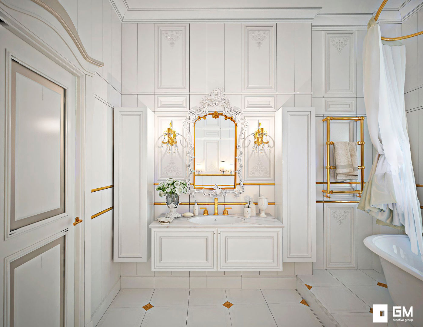 Классический дизайн квартиры на Остоженке, GM-interior GM-interior Classic style bathrooms