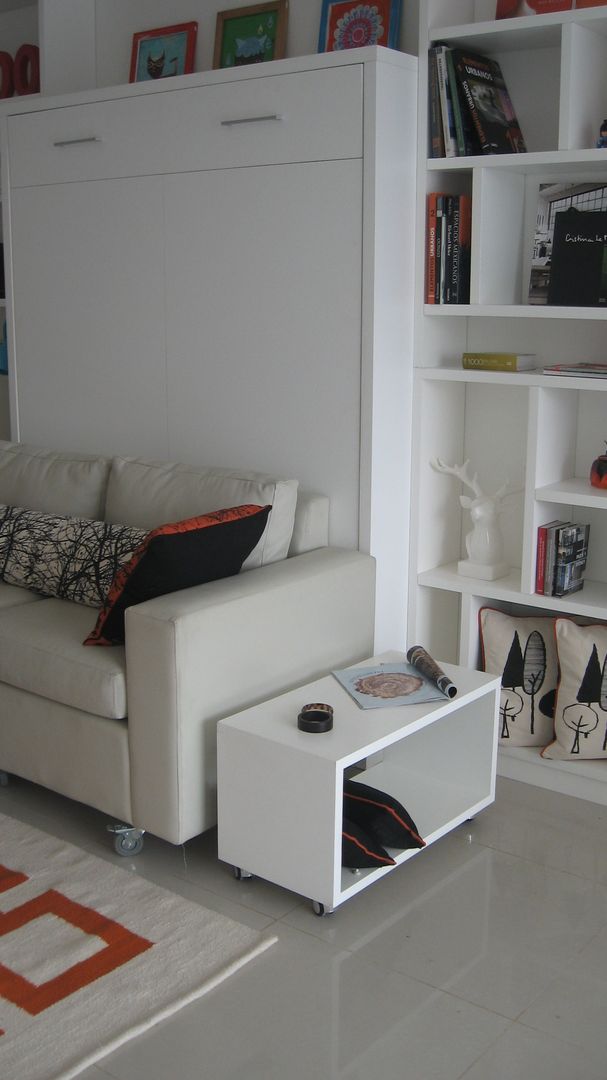 DTO 34 M2, BELGRANO, Buenos Aires, Arg., MinBai MinBai Living room Wood Wood effect Storage