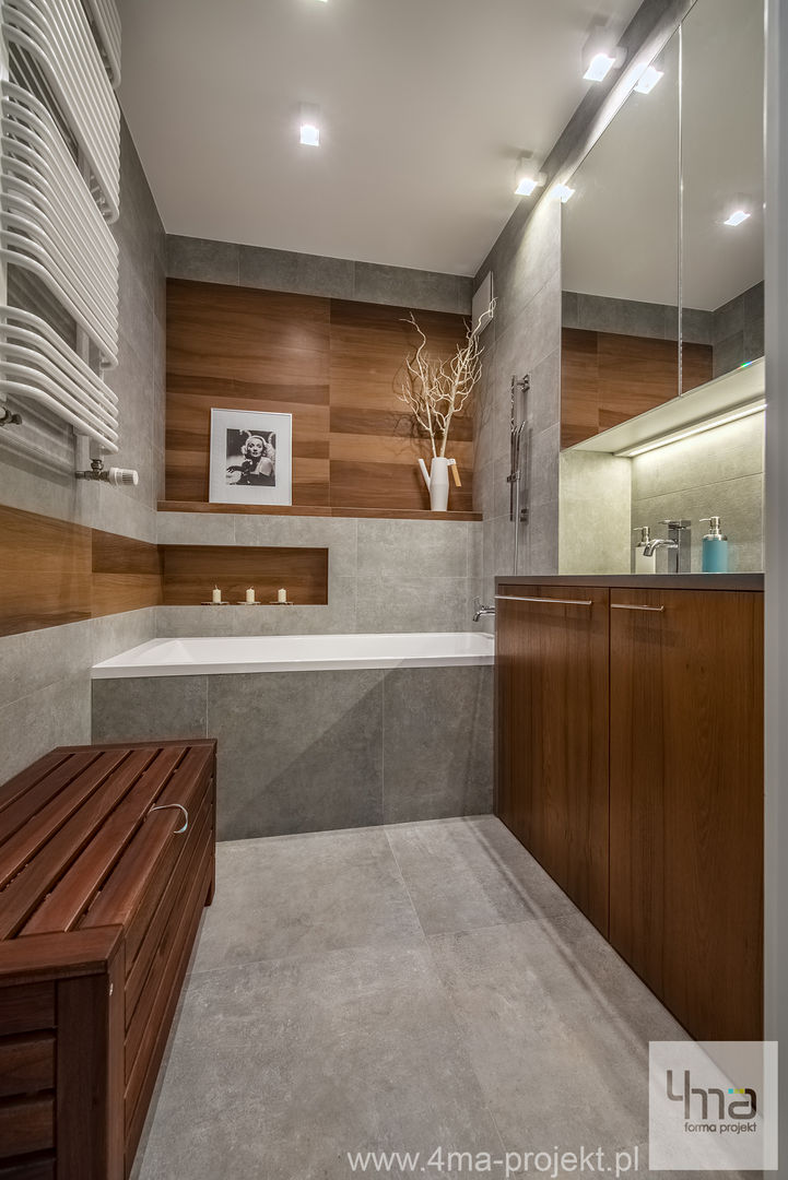 Projekt mieszkania o pow. 66 m2., 4ma projekt 4ma projekt 現代浴室設計點子、靈感&圖片