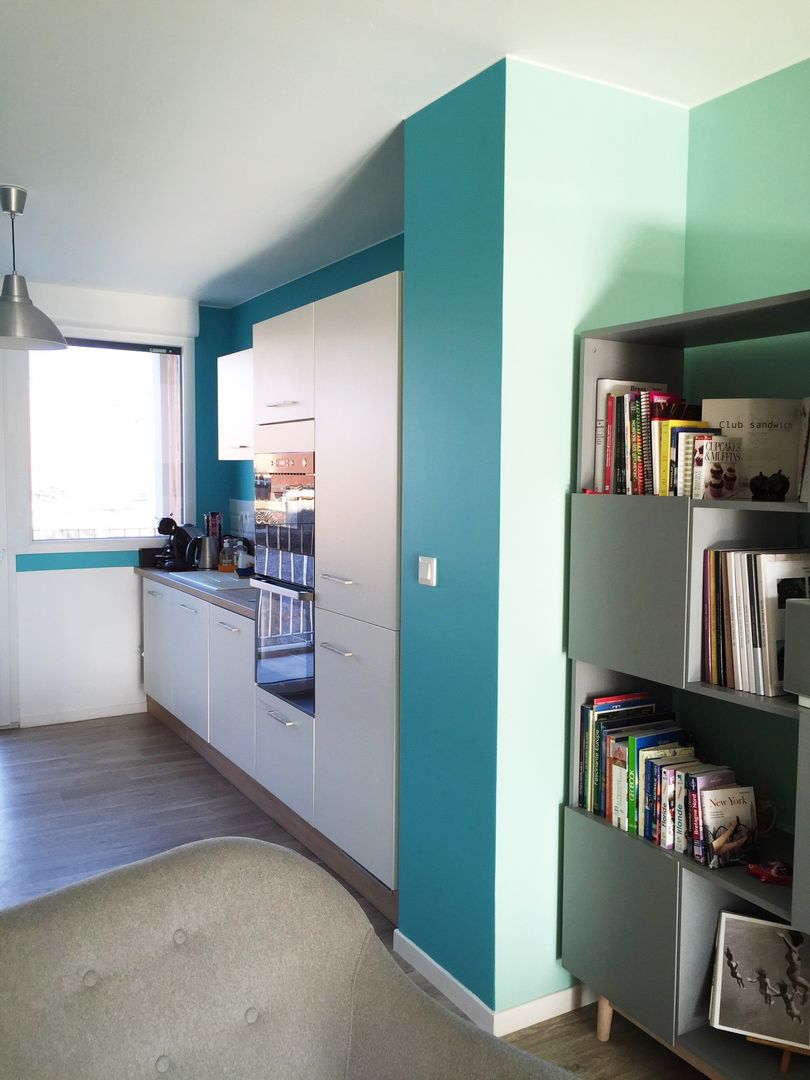 Agencement & Couleurs d'un appartement à Balma, Mint Design Mint Design مطبخ سيراميك