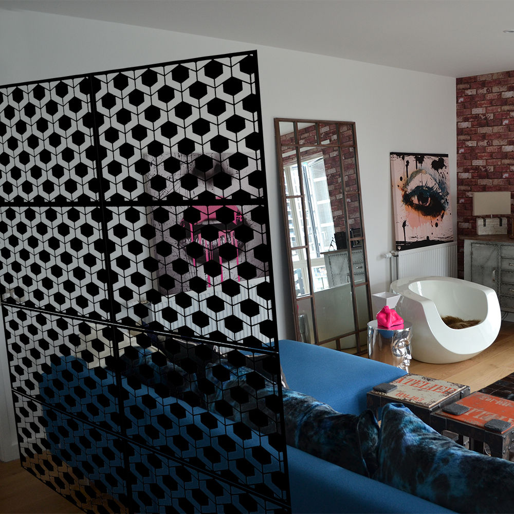 Decorative geometric laser cut screens for modern interiors, Lace Furniture Lace Furniture 更多房间 金屬 房間隔間與屏風