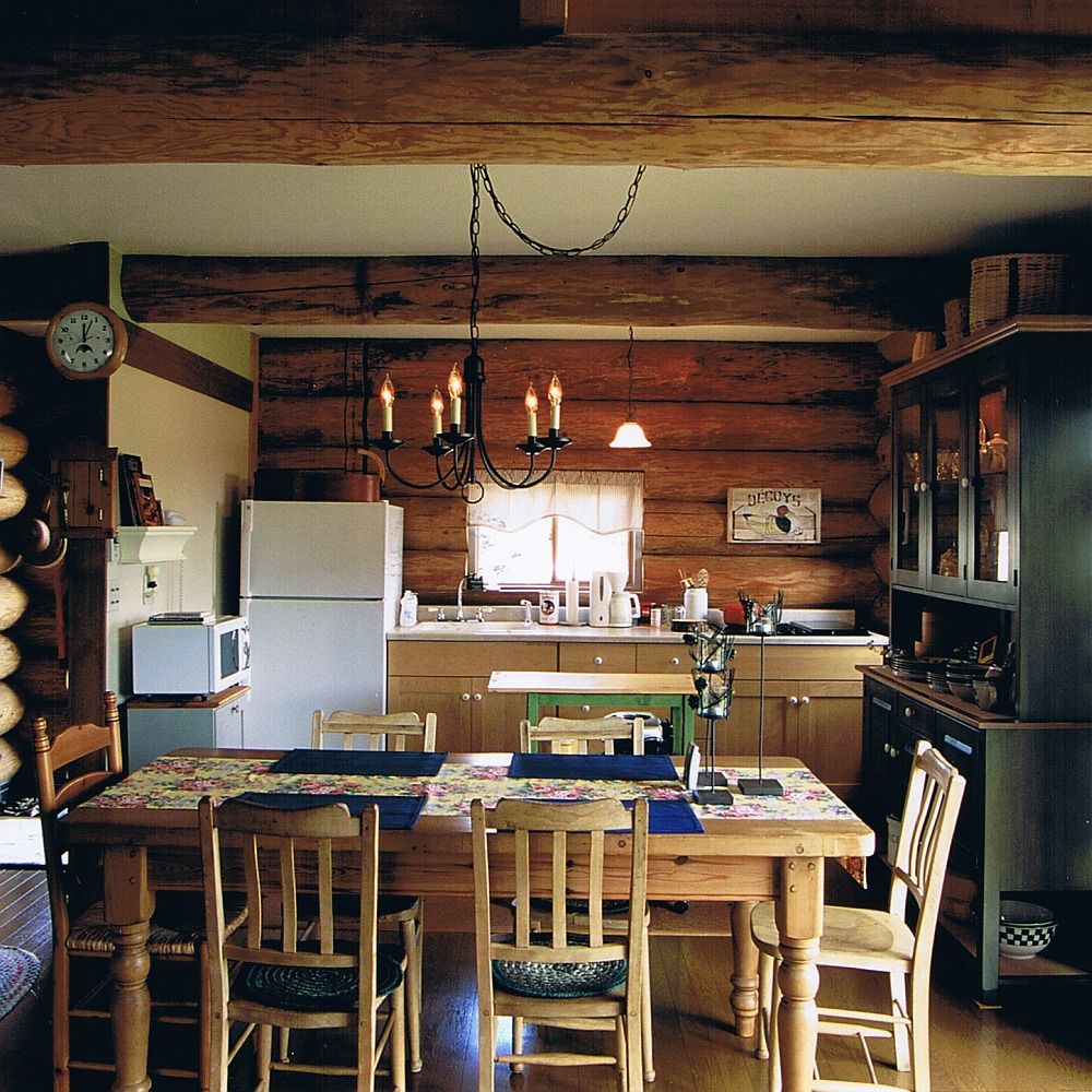 Log Cabin beside Japan Alps, Cottage Style / コテージスタイル Cottage Style / コテージスタイル Phòng ăn phong cách đồng quê Gỗ Wood effect