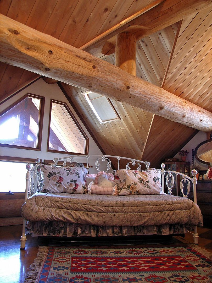 Log Cabin beside Japan Alps, Cottage Style / コテージスタイル Cottage Style / コテージスタイル Sala multimediale in stile rurale Legno Effetto legno