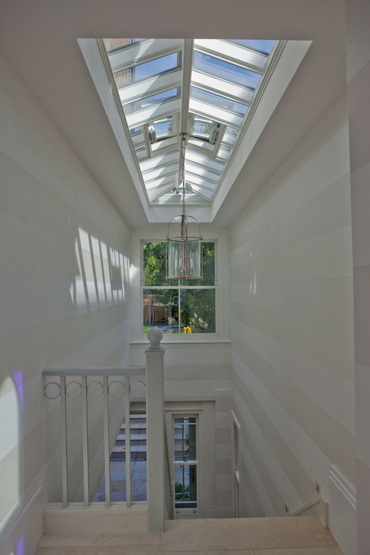 Roof Lantern above stairwell Westbury Garden Rooms Modern corridor, hallway & stairs Wood Wood effect