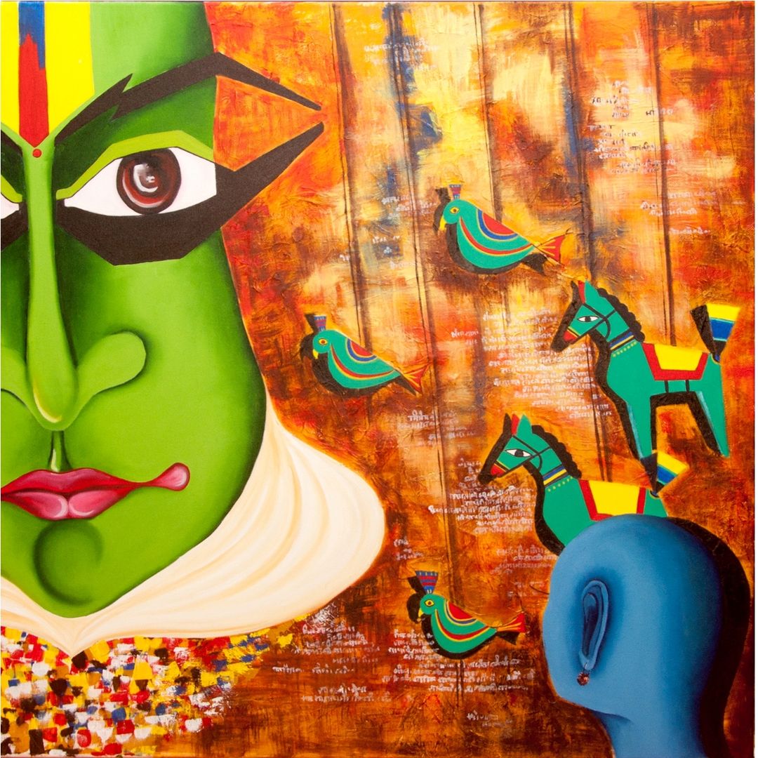 Me and the Mask- Indian Art , Indian Art Ideas Indian Art Ideas Otros espacios Lino Rosa Cuadros y pinturas