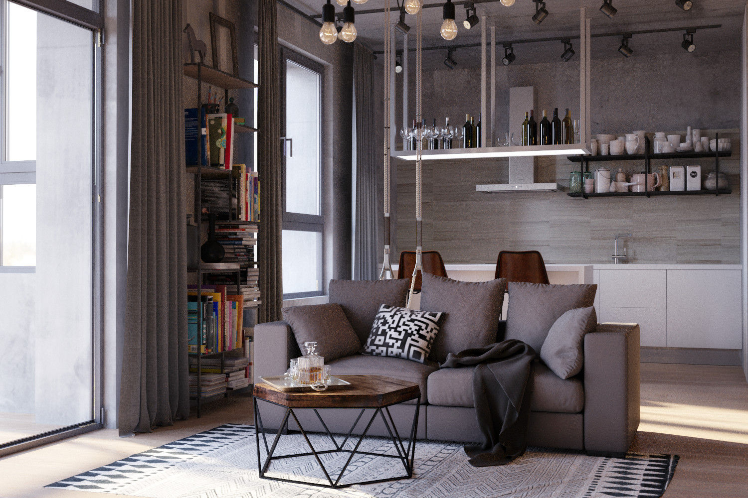 homify Soggiorno in stile industriale Cemento