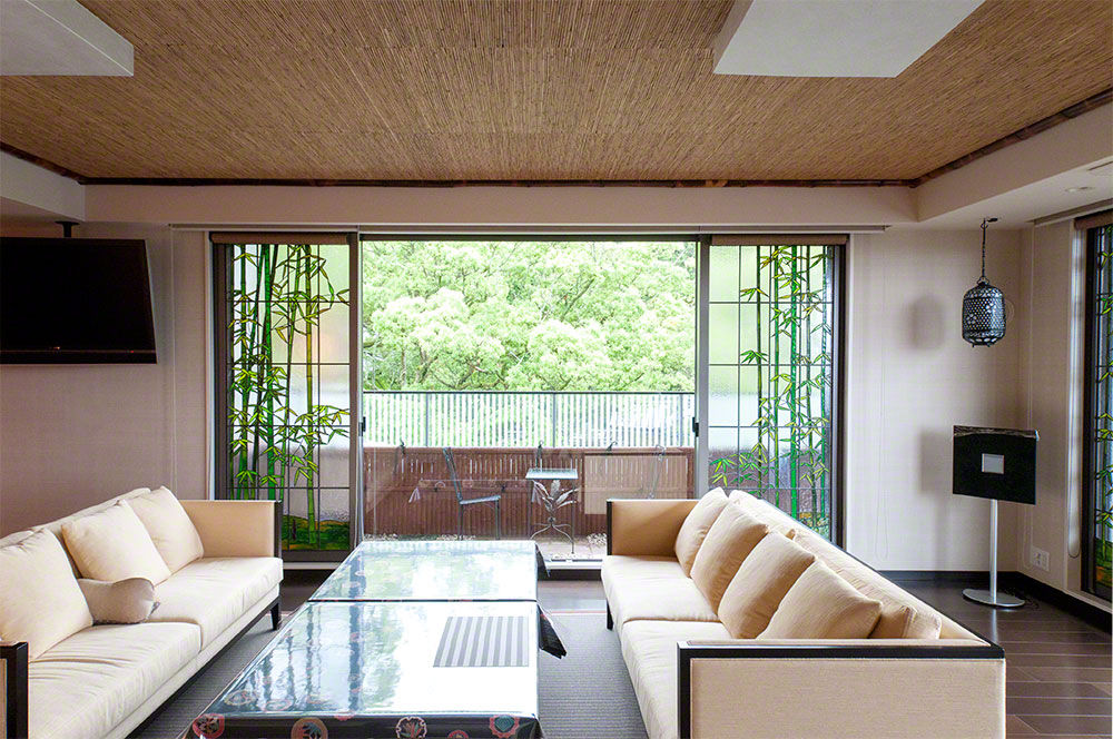 竹林の見える部屋, マルグラスデザインスタジオ マルグラスデザインスタジオ Asian style living room Glass Accessories & decoration