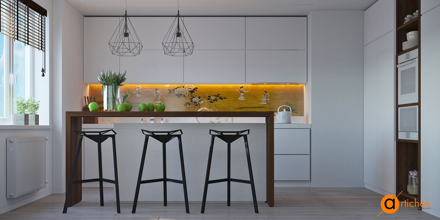 Пентхаус с камином, Artichok Design Artichok Design Kitchen