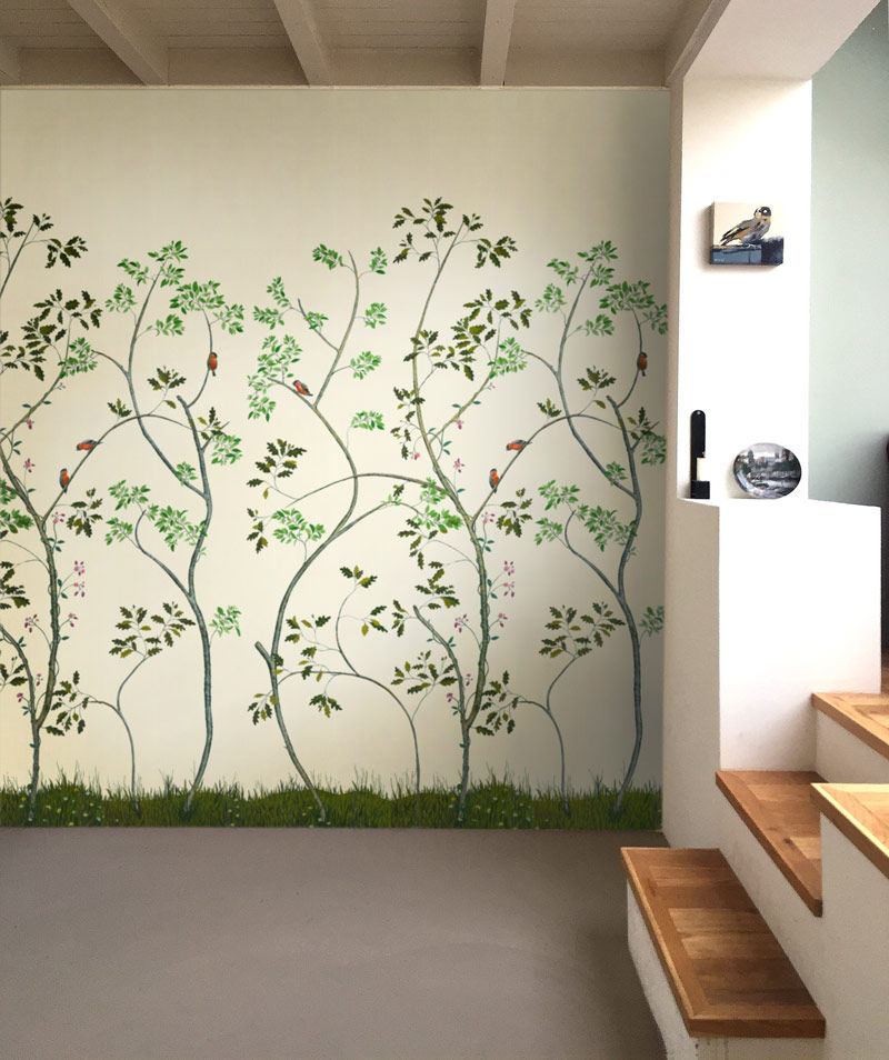 Hand-painted wallpaper Peinture XXIX , Snijder&CO Snijder&CO ห้องทานข้าว