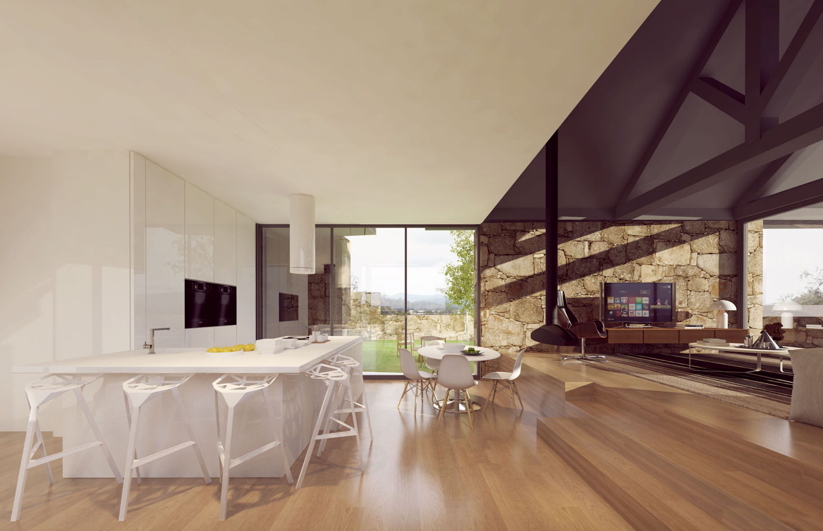 Recuperação de uma habitação rural em Melgaço, Davide Domingues Arquitecto Davide Domingues Arquitecto ห้องครัว