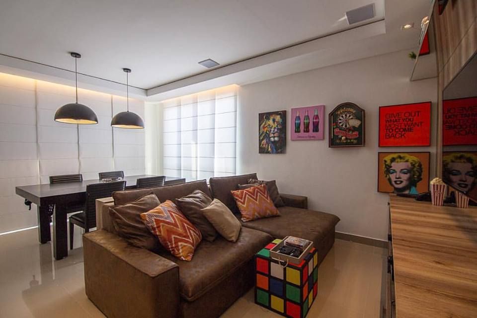 Cobertura Recreio dos Bandeirantes- RJ, Duplex Interiores Duplex Interiores Salas multimedia de estilo moderno