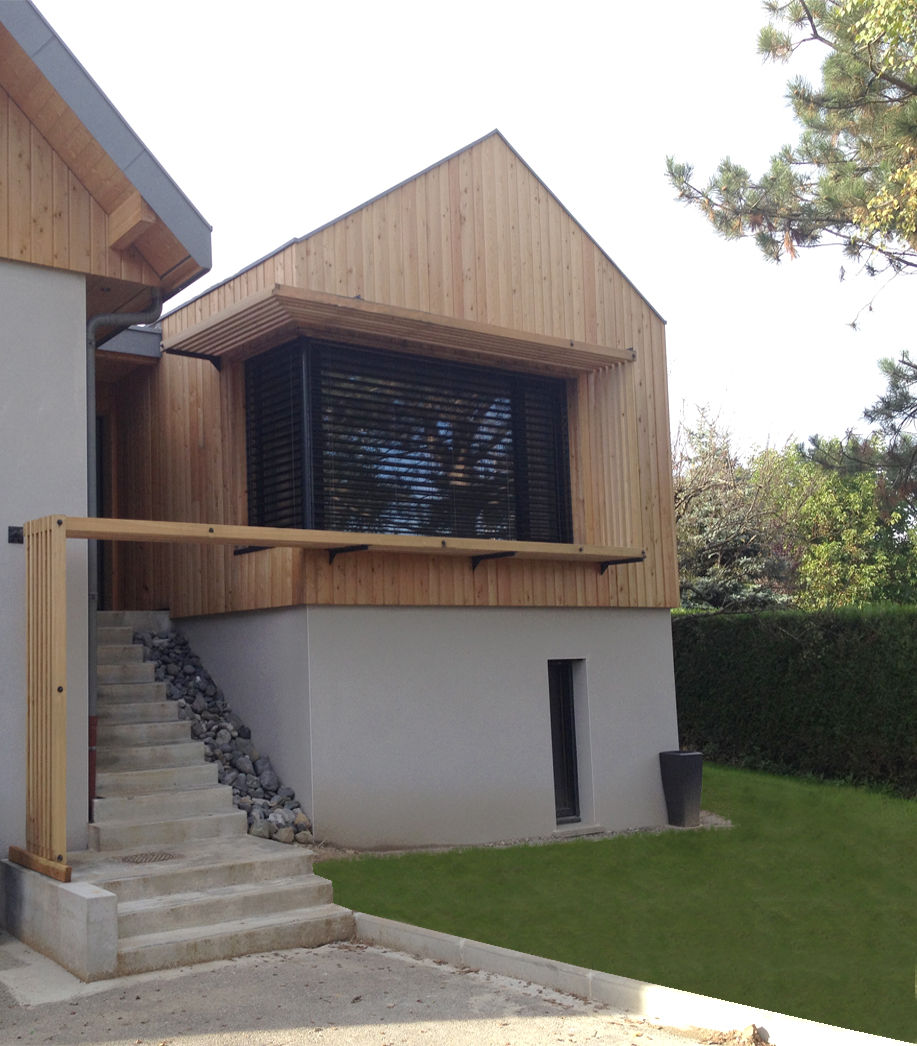 Extension Maison FP, FAVRE LIBES Architectes FAVRE LIBES Architectes Modern home Wood Wood effect