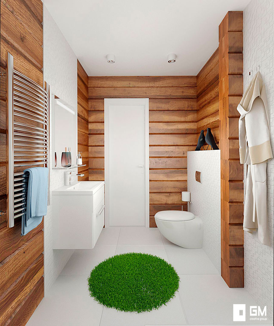 Гостевой домик с гаражом, GM-interior GM-interior 北欧スタイルの お風呂・バスルーム