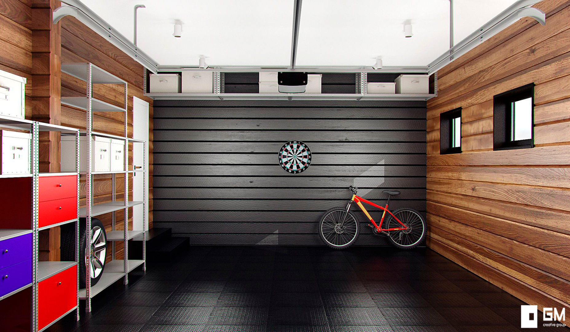 Гостевой домик с гаражом, GM-interior GM-interior โรงรถและหลังคากันแดด