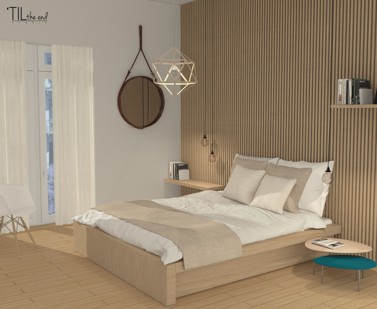 Room 1 homify Scandinavian style bedroom Wood Wood effect