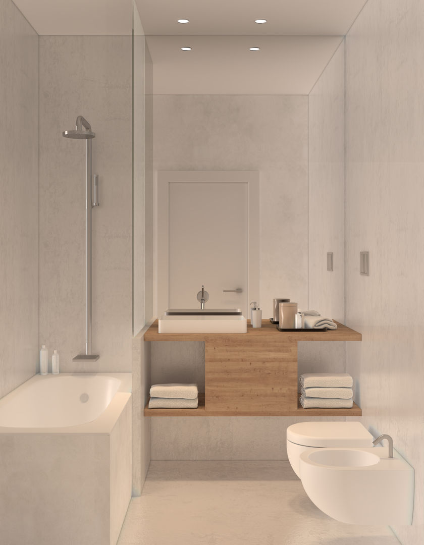 Bathroom 1 homify Minimalist style bathroom Concrete