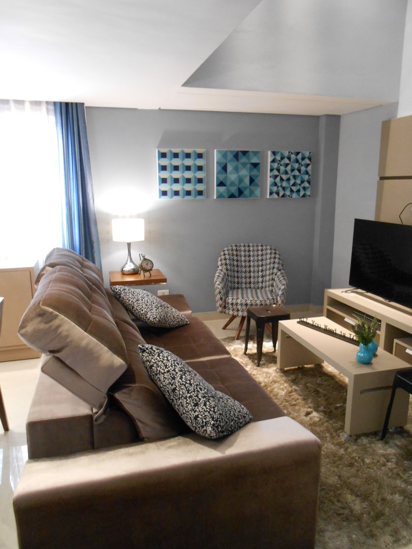 Apartamento casal jovem / young couple's apartment, Mariana Von Kruger Mariana Von Kruger Nowoczesny salon