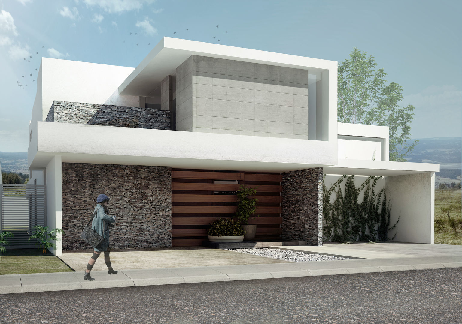 RESIDENCIA CUMBRES, TAQ arquitectura TAQ arquitectura Casas minimalistas Pedra