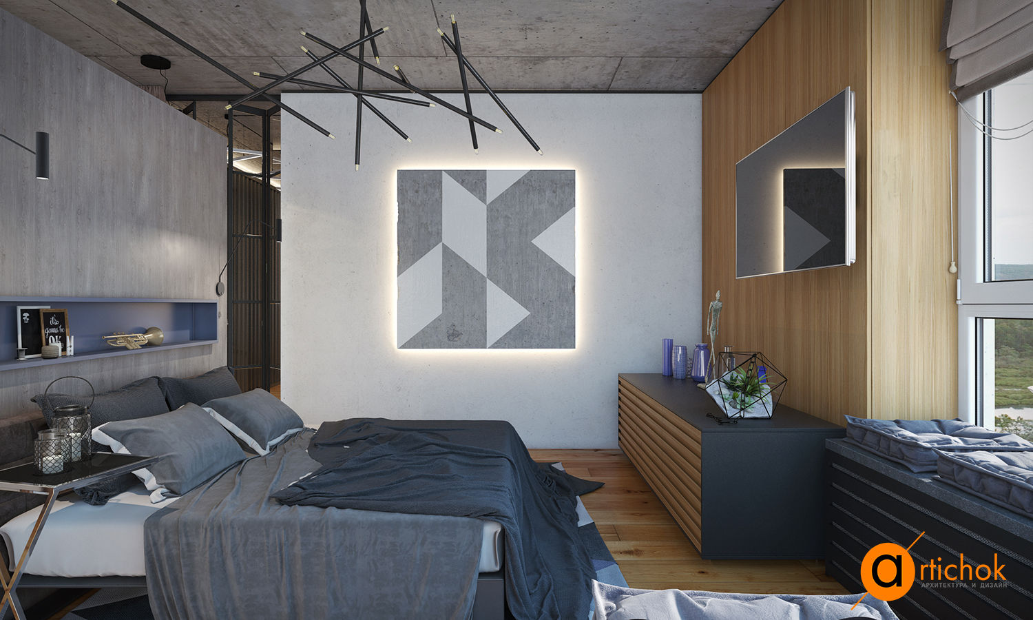 Контейнер в интерьере. Лофт, Artichok Design Artichok Design Industrial style bedroom