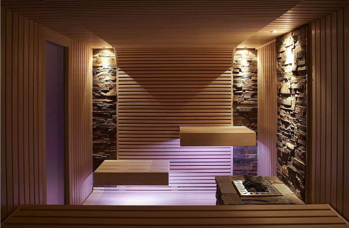 Hochwertige Sauna mit schwebend wirkenden Liegen, Erdmann Exklusive Saunen Erdmann Exklusive Saunen Modern spa